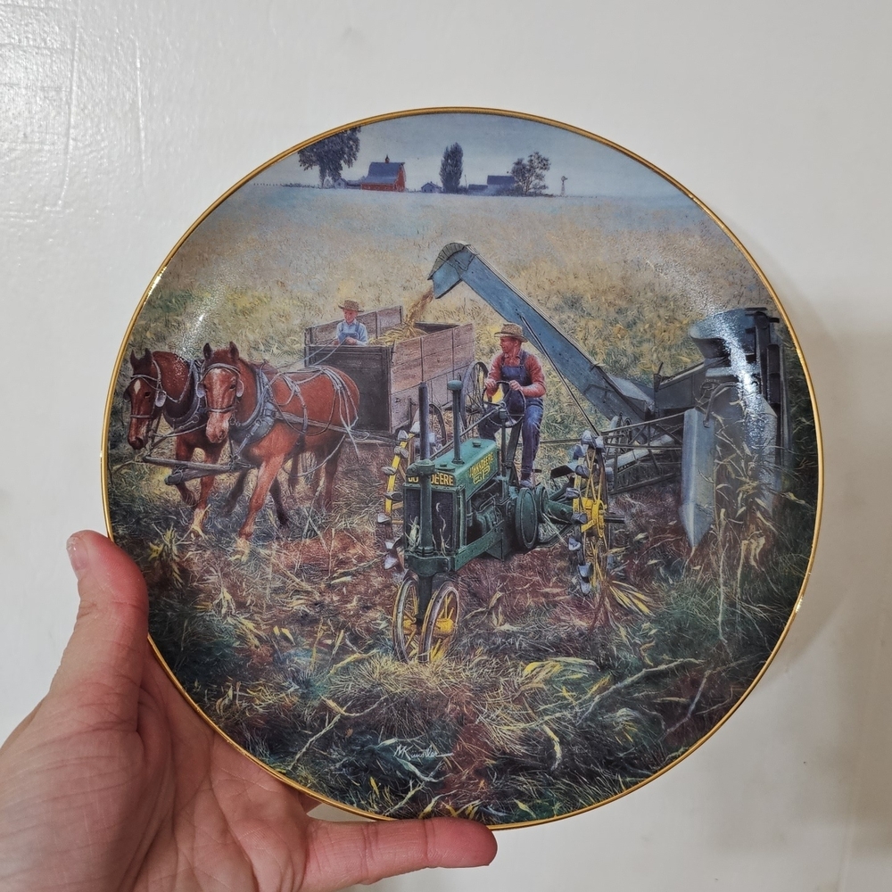Vintage Farm Scene Decorative Plate